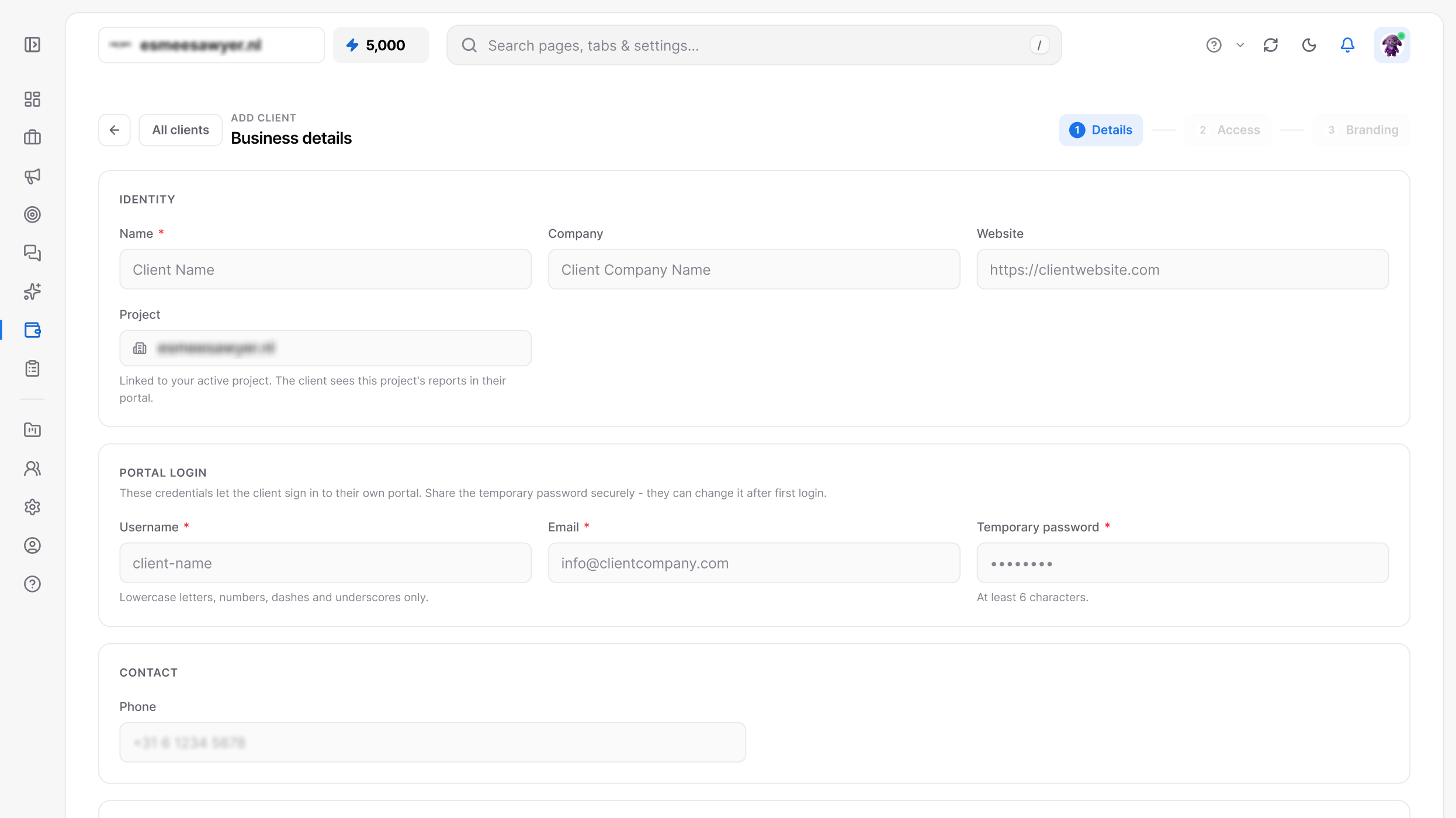 Client Flows in the Tryneth dashboard